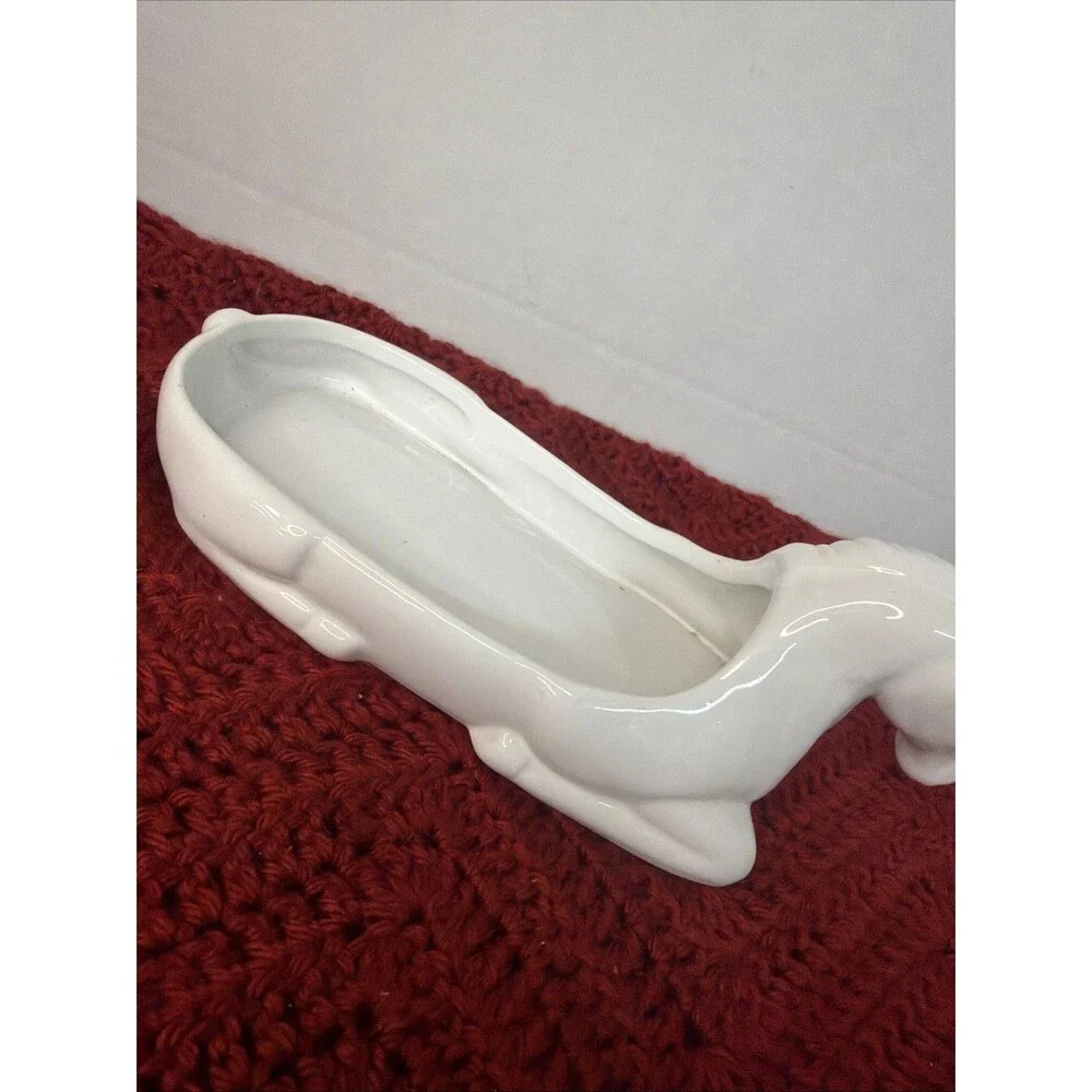 White Ceramic Horse Trinket Dish Jewelry Holder Ring Catchall Decor